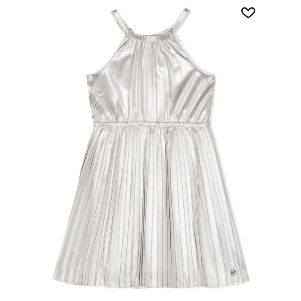 Michael Kors metallic pleated dress